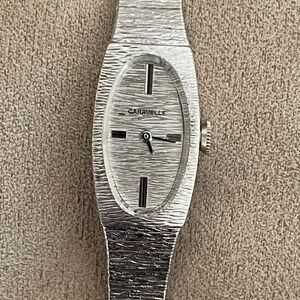 Vintage Caravelle 10 Karat W. RGP Bezel Women's Silver Watch - Not Working